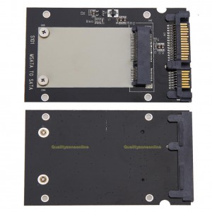 Adaptor mSATA la SATA  - Mini Pcie PCI-E mSATA SSD to 2.5" SATA3 Convertor mSATA-SATA Adapter Card Black 